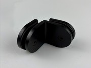 Fixed Bracket - Round 90 Degree Glass to Glass - Matt Black